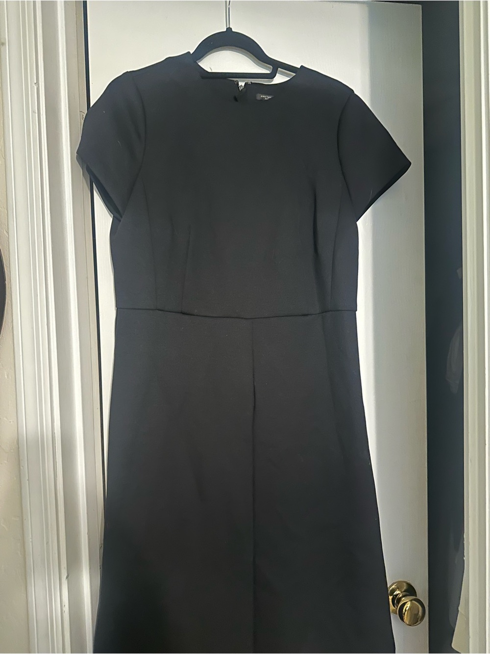 Ann Taylor Black Short-Sleeve Sheath Dress